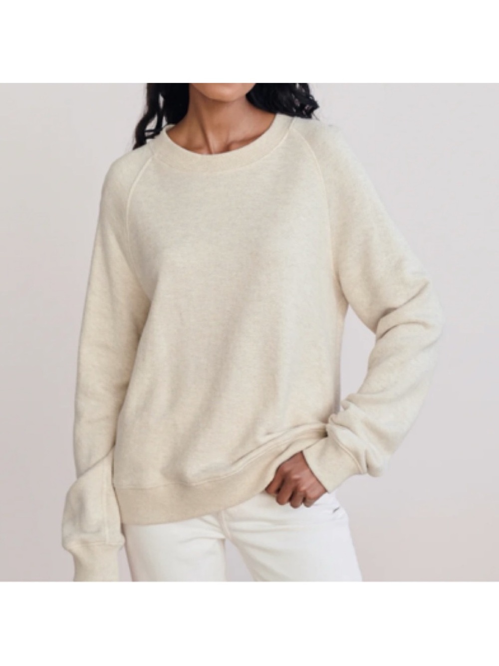 Jenni Kayne Heather Oatmeal Cream Crewneck Saturday Sweatshirt Medium - Picture 1 of 9